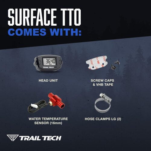 Trail Tech 742-EH4 TTO Temperature Digital Gauge 16mm Radiator Hose Sensor